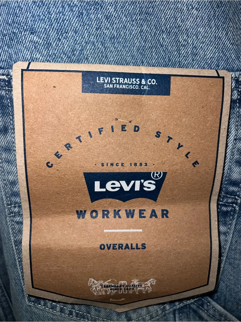 Levi’s Workwear Bib Blue Denim Overalls Men’s Size Large Red Tab NWT
